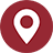 White Map Marker Pin inside a Red Circle